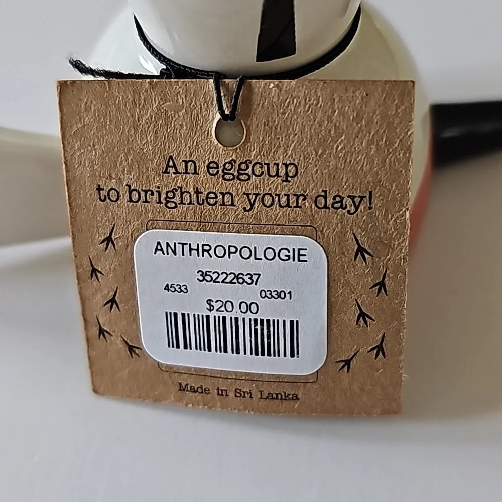 NWT Anthropologie Hannah Turner Red Bird Stoneware Eggcup - Picture 8 of 9